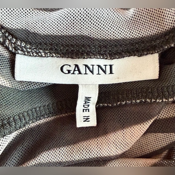 EUC GANNI Tilden Mesh Turtleneck Top Rare Zebra Print EU40 (US8/10) Brown/Cream - Picture 2 of 14